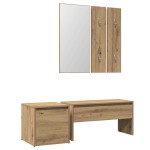 vidaXL Set de mobilier pentru hol din lemn de stejar artizanal