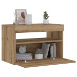 vidaXL Noptiera cu lumini LED Stejar Artisan 60x35x40cm Lemn prelucrat vidaXL Noptiera cu lumini LED Stejar Artisan 60x35x40cm Lemn prelucrat