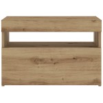 vidaXL Noptiera cu lumini LED Stejar Artisan 60x35x40cm Lemn prelucrat vidaXL Noptiera cu lumini LED Stejar Artisan 60x35x40cm Lemn prelucrat