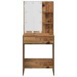 vidaXL Set de măsuță de toaletă cu LED Lemn vechi din lemn lemnos vidaXL Set de măsuță de toaletă cu LED Lemn vechi din lemn lemnos