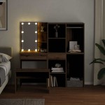 vidaXL Set de masă de toaletă cu LED Artisan Stejar lemn prelucrat vidaXL Set de masă de toaletă cu LED Artisan Stejar lemn prelucrat