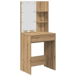 vidaXL Set de masă de toaletă cu LED Artisan Stejar lemn prelucrat vidaXL Set de masă de toaletă cu LED Artisan Stejar lemn prelucrat