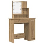 vidaXL Set de masă de toaletă cu LED Artisan Stejar lemn prelucrat vidaXL Set de masă de toaletă cu LED Artisan Stejar lemn prelucrat
