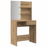 vidaXL Set de masă de toaletă din lemn de stejar artizanal