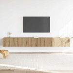 vidaXL Set dulap TV 3 piese montat pe perete Stejar artizanal