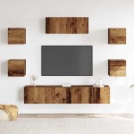 vidaXL Set dulap TV 5 piese din lemn vechi montat pe perete