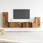 vidaXL Set dulap TV 4 piese montat pe perete lemn vechi lemn prelucrat vidaXL Set dulap TV 4 piese montat pe perete lemn vechi lemn prelucrat