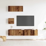 vidaXL Set dulap TV 4 piese montat pe perete lemn vechi lemn prelucrat