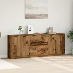 vidaXL Dulap, 3 buc., lemn învechit, 60x30x70 cm, lemn prelucrat