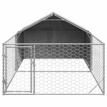 vidaXL Canisa de exterior cu alergare 5x2x1,5 m otel galvanizat vidaXL Canisa de exterior cu alergare 5x2x1,5 m otel galvanizat