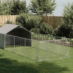 vidaXL Canisa de exterior cu alergare 6x2x1,5 m otel galvanizat vidaXL Canisa de exterior cu alergare 6x2x1,5 m otel galvanizat