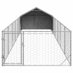 vidaXL Canisa de exterior cu alergare 8x2x1,5 m otel galvanizat