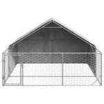 vidaXL Canisa de exterior cu alergare 3x3x1,9 m otel galvanizat