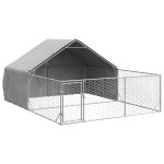 vidaXL Canisa de exterior cu alergare 4x3x1,9 m otel galvanizat vidaXL Canisa de exterior cu alergare 4x3x1,9 m otel galvanizat