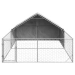 vidaXL Canisa de exterior cu alergare 5x3x1,9 m otel galvanizat vidaXL Canisa de exterior cu alergare 5x3x1,9 m otel galvanizat