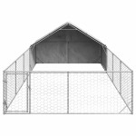 vidaXL Canisa de exterior cu alergare 7x3x1,9 m otel galvanizat