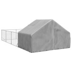 vidaXL Canisa de exterior cu alergare 7x3x1,9 m otel galvanizat