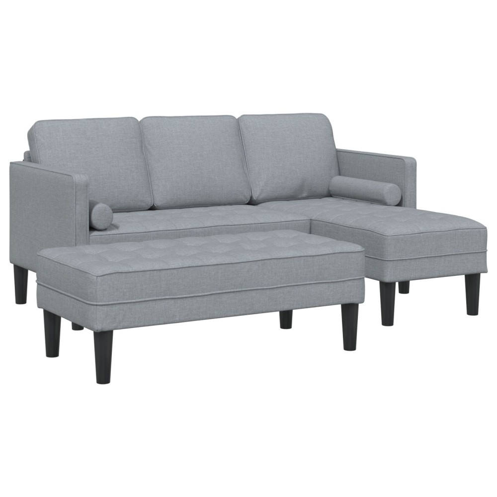 vidaXL Set de canapea 2 pcs Gri deschis 173 x 131 x 67 cm țesătură