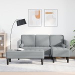 vidaXL Set de canapea 2 pcs Gri deschis 173 x 131 x 67 cm țesătură