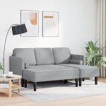 vidaXL Set de canapea 2 pcs Gri deschis 173 x 131 x 67 cm țesătură
