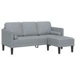vidaXL Set de canapea 2 pcs Gri deschis 173 x 131 x 67 cm țesătură