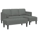 vidaXL Set de canapea 2 pcs Gri închis 173 x 131 x 67 cm țesătură