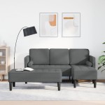 vidaXL Set de canapea 2 pcs Gri închis 173 x 131 x 67 cm țesătură