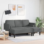 vidaXL Set de canapea 2 pcs Gri închis 173 x 131 x 67 cm țesătură
