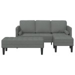 vidaXL Set de canapea 2 pcs Gri închis 173 x 131 x 67 cm țesătură