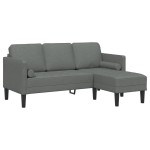 vidaXL Set de canapea 2 pcs Gri închis 173 x 131 x 67 cm țesătură
