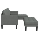vidaXL Set de canapea 2 pcs Gri închis 173 x 131 x 67 cm țesătură