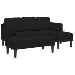 vidaXL Set de canapea 2 pcs Negru 173 x 131 x 67 cm țesătură vidaXL Set de canapea 2 pcs Negru 173 x 131 x 67 cm țesătură