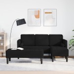 vidaXL Set de canapea 2 pcs Negru 173 x 131 x 67 cm țesătură vidaXL Set de canapea 2 pcs Negru 173 x 131 x 67 cm țesătură
