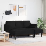 vidaXL Set de canapea 2 pcs Negru 173 x 131 x 67 cm țesătură vidaXL Set de canapea 2 pcs Negru 173 x 131 x 67 cm țesătură
