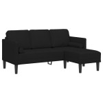vidaXL Set de canapea 2 pcs Negru 173 x 131 x 67 cm țesătură vidaXL Set de canapea 2 pcs Negru 173 x 131 x 67 cm țesătură