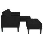 vidaXL Set de canapea 2 pcs Negru 173 x 131 x 67 cm țesătură vidaXL Set de canapea 2 pcs Negru 173 x 131 x 67 cm țesătură