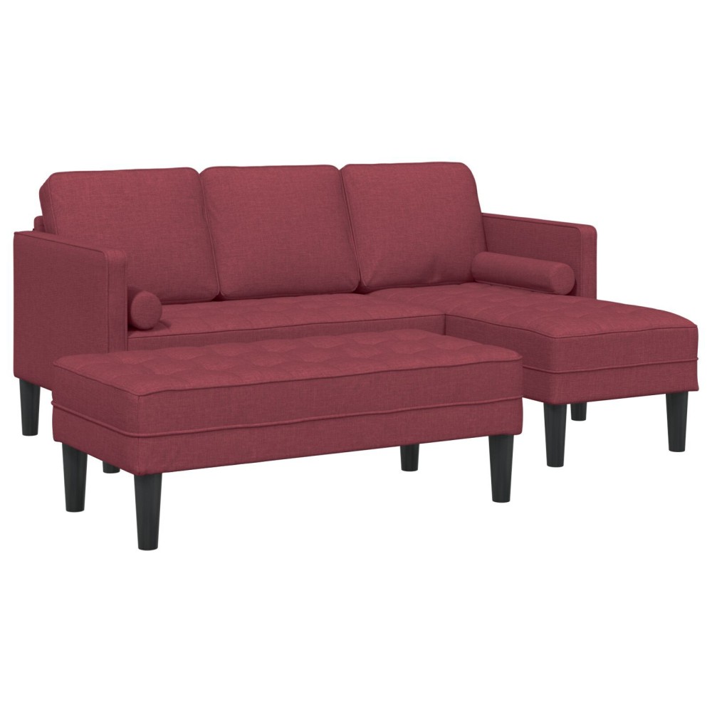 vidaXL Set de canapea 2 pcs bordo 173 x 131 x 67 cm țesătură