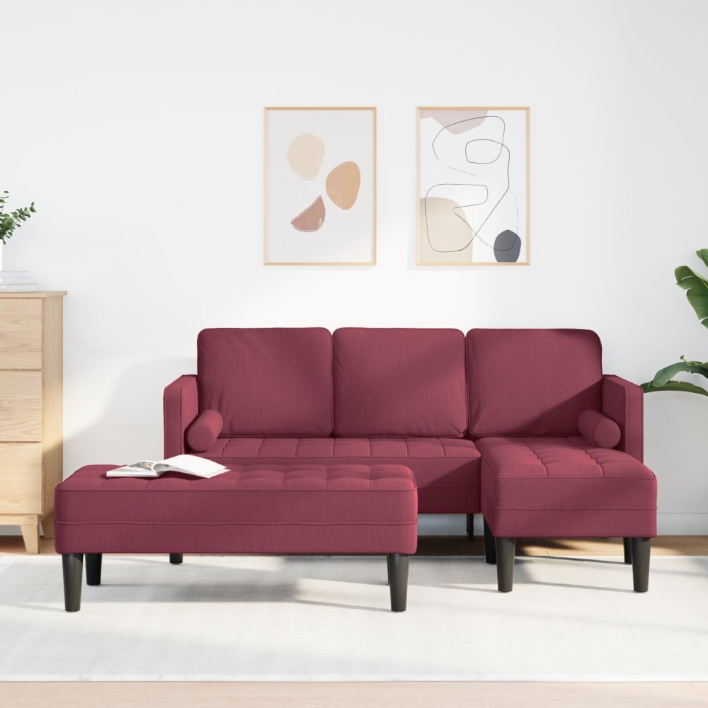 vidaXL Set de canapea 2 pcs bordo 173 x 131 x 67 cm țesătură