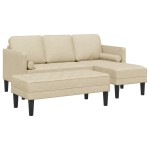 vidaXL Set de canapea 2 pcs Crem 173 x 131 x 67 cm țesătură