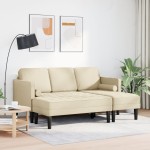 vidaXL Set de canapea 2 pcs Crem 173 x 131 x 67 cm țesătură