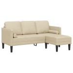 vidaXL Set de canapea 2 pcs Crem 173 x 131 x 67 cm țesătură