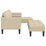 vidaXL Set de canapea 2 pcs Crem 173 x 131 x 67 cm țesătură