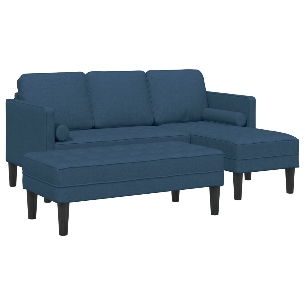 vidaXL Set de canapea 2 pcs Albastru 173 x 131 x 67 cm țesătură