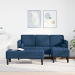 vidaXL Set de canapea 2 pcs Albastru 173 x 131 x 67 cm țesătură vidaXL Set de canapea 2 pcs Albastru 173 x 131 x 67 cm țesătură