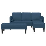 vidaXL Set de canapea 2 pcs Albastru 173 x 131 x 67 cm țesătură vidaXL Set de canapea 2 pcs Albastru 173 x 131 x 67 cm țesătură