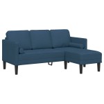 vidaXL Set de canapea 2 pcs Albastru 173 x 131 x 67 cm țesătură vidaXL Set de canapea 2 pcs Albastru 173 x 131 x 67 cm țesătură