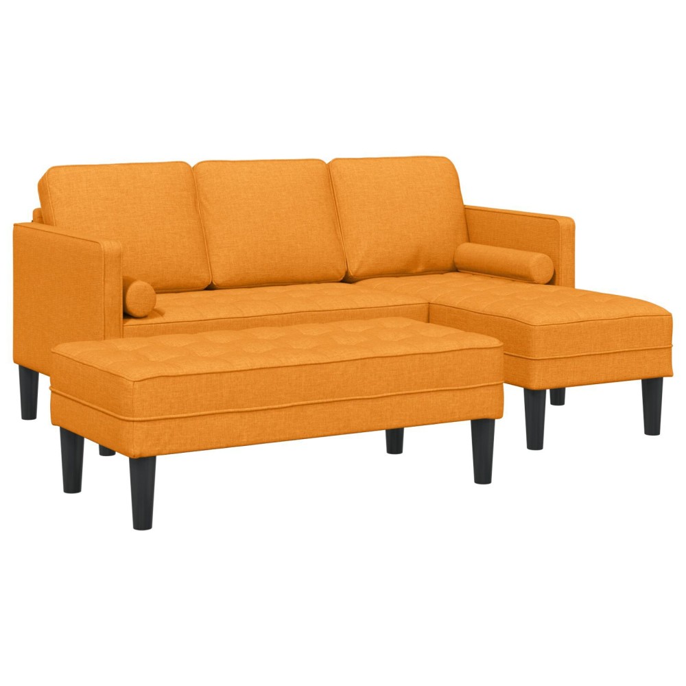 vidaXL Set de canapea 2 pcs Galben Întunecat 173 x 131 x 67 cm