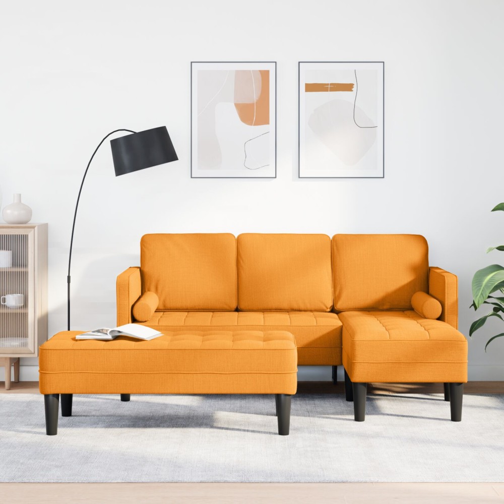 vidaXL Set de canapea 2 pcs Galben Întunecat 173 x 131 x 67 cm