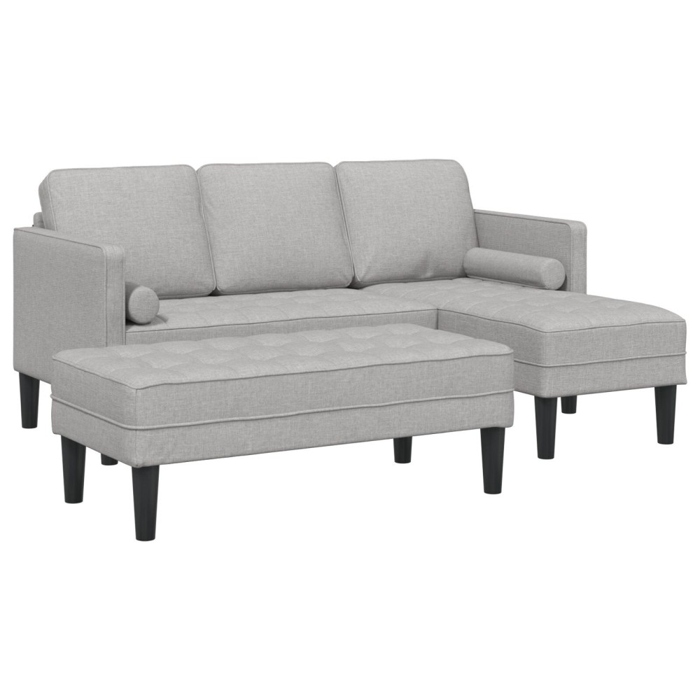 vidaXL Set de canapea 2 pcs Gri de nor 173 x 131 x 67 cm țesătură