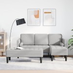 vidaXL Set de canapea 2 pcs Gri de nor 173 x 131 x 67 cm țesătură